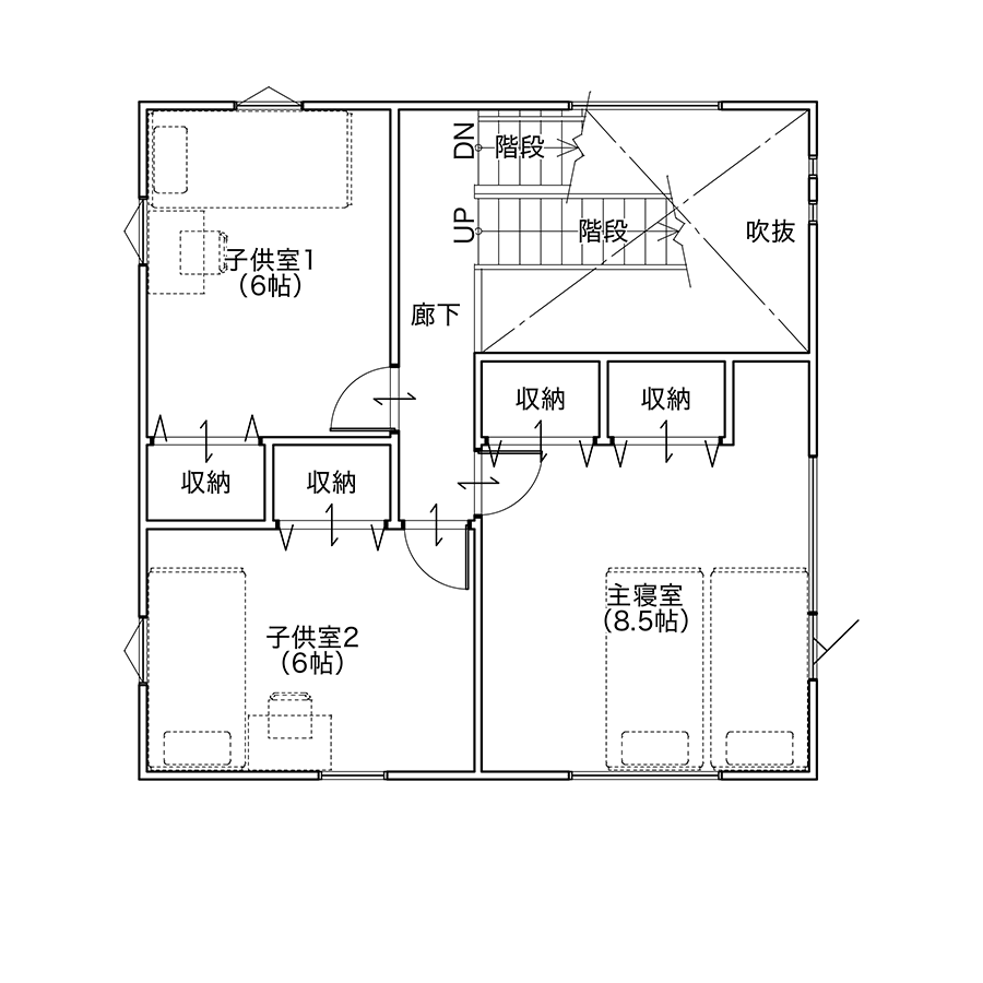 プラスペントハウスの2階間取り