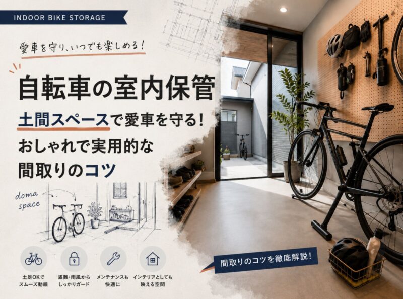 【自転車の室内保管】土間スペースで愛車を守る！おしゃれで実用的な間取りのコツ