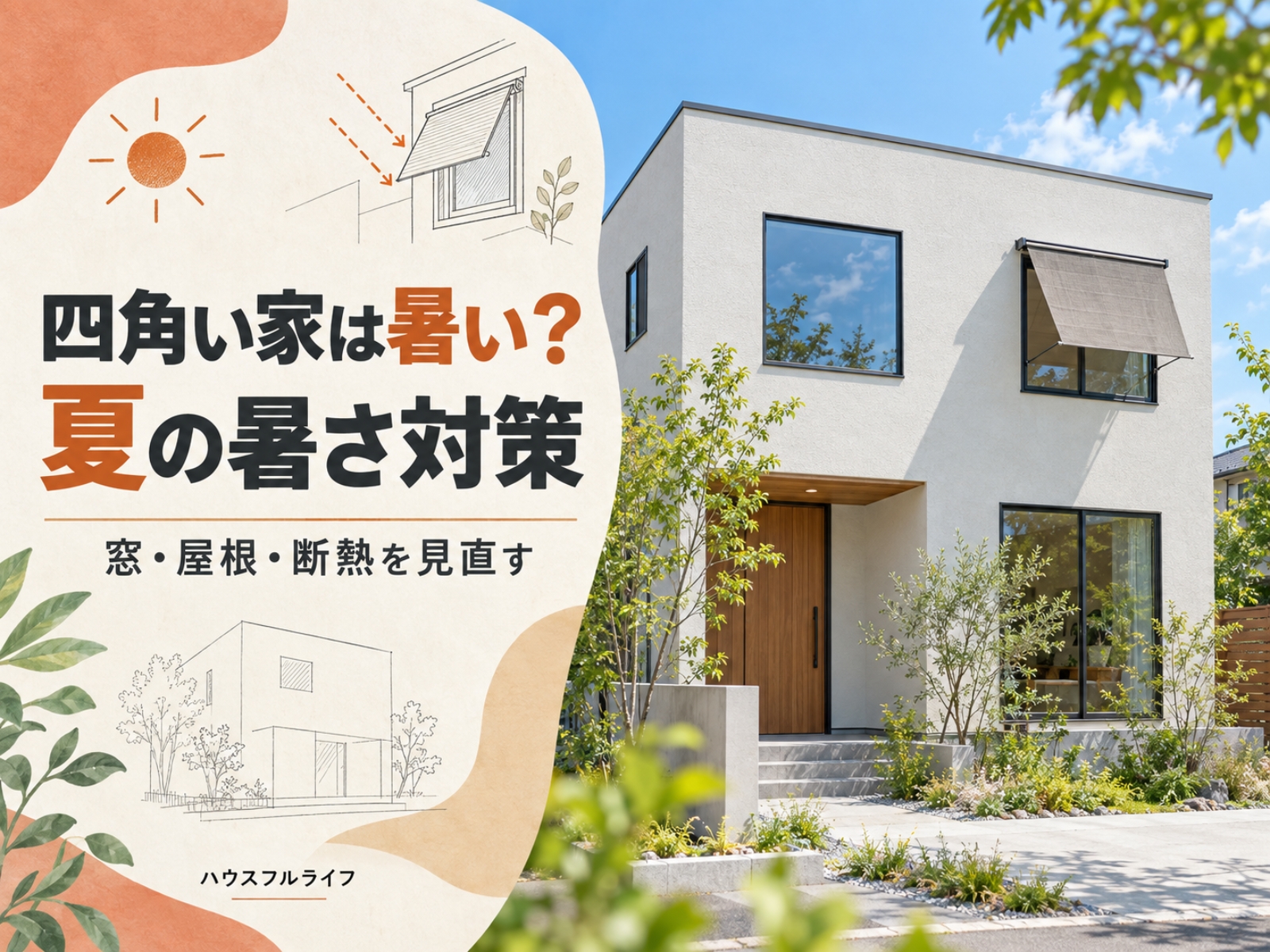 四角い家は暑い？夏の暑さ対策。窓・屋根・断熱を見直す