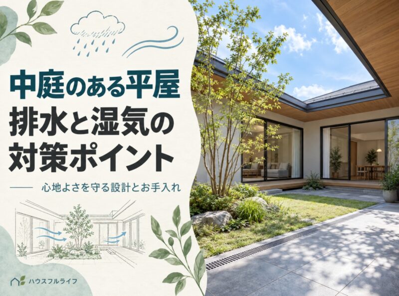 中庭のある平屋は水がたまる？排水・湿気対策と後悔しない設計のポイント